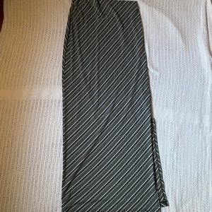 Striped Maxi Skirt with small slit on side